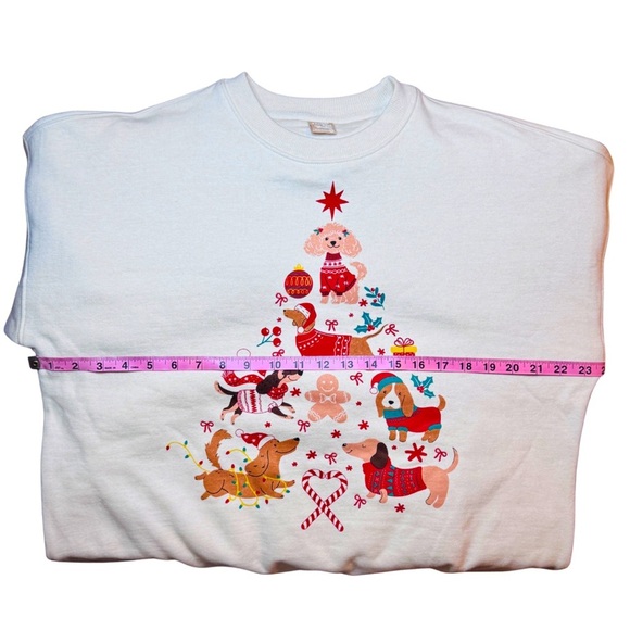 Dog Christmas Tree Sweatshirt • Holiday Puppies Graphic Cozy Crewneck - Picture 4 of 6